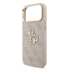 Kryt na mobil Guess PU Leather 4G Metal Logo Gold Frame MagSafe na Apple iPhone 17 Pro Max ružový

 obrázok produktu 5 z 7