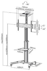 Stojan pre TV STELL SOS 4100, pre uhlopriečky 40" až 100", nosnosť 50 kg strieborný

 obrázok produktu 12 z 12