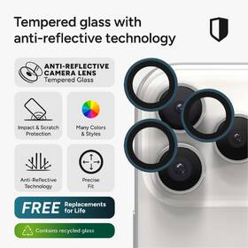 Ochranné sklo šošovky fotoaparátu ZAGG InvisibleShield Premium GL (CameraRings) na Apple iPhone 17 Pro/17 Pro Max/16 Pro/16 Pro Max/15 Pro/15 Pro Max modré

 obrázok produktu 5 z 11