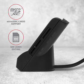Čítačka eObčianok Axagon USB-A StandReader 4-slot + SD/microSD/SIM,1.3 m čierna

 obrázok produktu 3 z 6