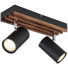 LED stropné svietidlo GLOBO Kayden, 2x GU10 čierne/drevené

 obrázok produktu 1 z 5