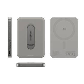 Powerbank PanzerGlass empower Qi2 5000 mAh, MagSafe, KickStand sivý

 obrázok produktu 2 z 5