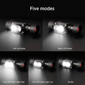 Čelovka Solight 650 lm, Li-Ion, USB 

 obrázok produktu 4 z 6