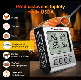 Teplomer do mäsa ThermoPro TP-17 strieborný

 obrázok produktu 2 z 6