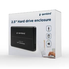 Box na HDD Gembird pre 2.5” zariadenie, USB 3.0, SATA čierny

 obrázok produktu 4 z 4