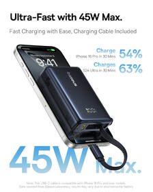 Powerbank Baseus PicoGo 10000mAh 45W s digitálnym displejom a káblom USB-C čierny

 obrázok produktu 3 z 10
