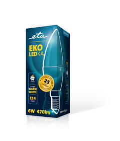 LED žiarovka ETA EKO LEDka sviečka 6W, E14, teplá biela 

 obrázok produktu 3 z 3