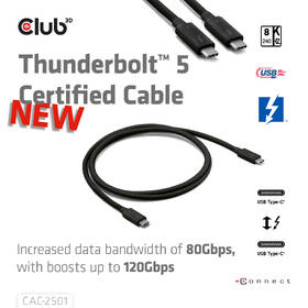 Kábel Club3D USB-C/USB-C, 240W, 1m čierny

 obrázok produktu 4 z 7