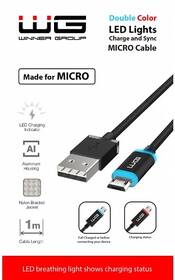 Kábel WG USB-A/micro USB, LED Light, 1 m čierny

 obrázok produktu 1 z 1