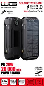 Powerbank WG 20000 mAh, solárna so svietidlom a kompasom čierna

 obrázok produktu 7 z 7