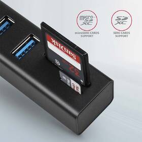 USB Hub Axagon USB 3.2 Gen 1 húb, 3x USB-A + čítačka kariet SD/microSD, kábel USB-A 20cm čierny

 obrázok produktu 2 z 5