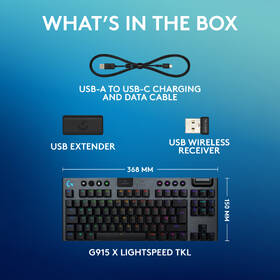 Klávesnica Logitech G915 X Lightspeed TKL Wireless, US layout čierna

 obrázok produktu 8 z 8