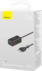 Nabíjačka do siete Baseus GaN3 Pro 65W, 2xUSB, 2xUSB-C čierna

 obrázok produktu 4 z 4