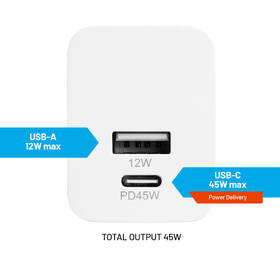 Nabíjačka do siete FIXED Mini, USB-C PD/USB, 45W biela

 obrázok produktu 3 z 7