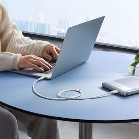 Kábel Baseus Silky USB-C/USB-C, 100W, 1m biely

 obrázok produktu 5 z 7