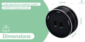 Zásuvkový modul Viking 2× USB čierny/strieborný

 obrázok produktu 3 z 5