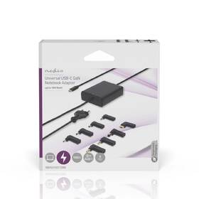 Sieťový adaptér Nedis GaN 100 W, univerzální, USB-C + 10 adaptérů čierny

 obrázok produktu 4 z 6