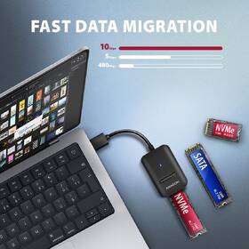 Adaptér Axagon USB 3.2 Gen 2 - M.2 NVMe & SATA SSD, kabel 10cm čierny

 obrázok produktu 2 z 5
