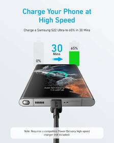 Kábel Anker 322 USB-C/USB-C, 60W, 0,9m čierny

 obrázok produktu 1 z 3