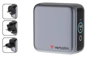 Cestovný adaptér Verbatim Mini GaN LCD, 3x USB-C PD 140 W, 1x USB-A QC 3.0, černá čierny

 obrázok produktu 2 z 8