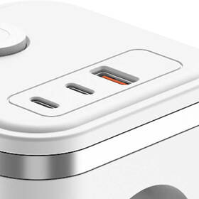 Rozbočovacia zásuvka Viking Y33W, 3x zásuvka, 1x USB-A, 2x USB-C, vypínač biela

 obrázok produktu 1 z 3