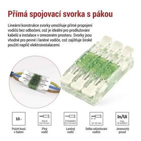 Svorkovnice EMOS PŘÍMÁ SPOJOVACÍ SVORKA S PÁKOU 6×0.2–4 10KS priehľadná

 obrázok produktu 1 z 6