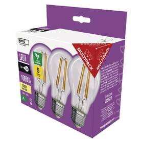 LED žiarovka EMOS Filament klasik, 5W, 1060lm, E27, teplá biela, 3 ks 

 obrázok produktu 5 z 13