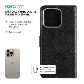 Puzdro na mobil flipové FIXED Opus na Apple iPhone 16 Pro čierne

 obrázok produktu 2 z 7