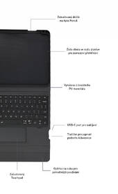 Puzdro s klávesnicou na tablet RhinoTech na Apple iPad Air 4/5, Apple iPad Pro 11 (2020-2022) CZ čierne

 obrázok produktu 4 z 6