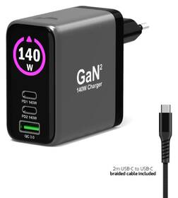 Nabíjačka do siete PORT CONNECT GaN2 140W, OLED displej, 2x USB-C PD 3.1 a USB-A QC 3.0 čierny

 obrázok produktu 4 z 9