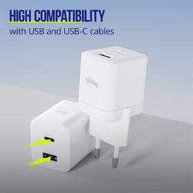 Nabíjačka do siete Allity GaN PD, 1x USB-C + USB 20W biela

 obrázok produktu 4 z 5