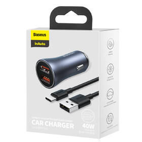 Adaptér do auta Baseus Golden Contactor Pro Dual 2xUSB 40W s káblom USB/USB-C 1m sivý

 obrázok produktu 15 z 16