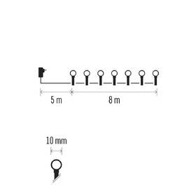 LED reťaz EMOS 80LED cherry reťaz - guličky, 8 m, vonkajšia aj vnútorná, teplá biela, programy, časovač 

 obrázok produktu 4 z 6
