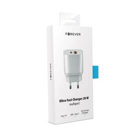 Nabíjačka do siete Forever Core 1x USB-C PD , 1x USB QC 3.0, 20W biela

 obrázok produktu 1 z 1