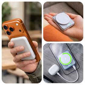 Powerbank 3mk PowerMag Handy MagSafe 5000 mAh, 22.5 W, bezdrôtové magnetické nabíjanie biela

 obrázok produktu 4 z 6