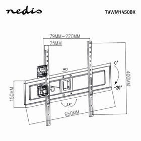 Držiak na TV Nedis nástenný polohovateľný, pre uhlopriečku 37 - 70", nosnosť 35 kg čierny

 obrázok produktu 4 z 4