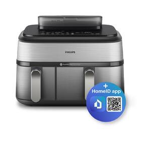 Fritéza teplovzdušná Philips Airfryer Dual Basket 5000 series 9 l, NA555/00 strieborná

 obrázok produktu 4 z 12