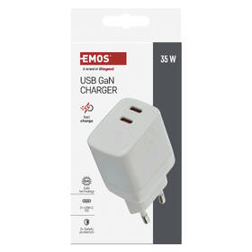 Nabíjačka do siete EMOS GaN, 35W, 2x USB-C biela

 obrázok produktu 11 z 14