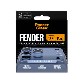 Tvrdené sklo PanzerGlass FENDER na Apple iPhone 18 Pro Max, ochranný hliníkový prvek fotoaparátu modré

 obrázok produktu 4 z 6