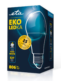 LED žiarovka ETA EKO LEDka klasik 8,5 W, E27, teplá biela 

 obrázok produktu 3 z 3