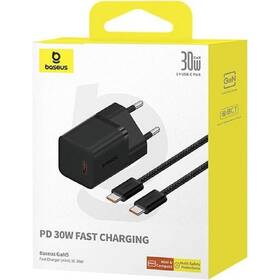 Nabíjačka do siete Baseus GaN5 30W USB-C 100W, USB-C kabel 1 m čierna

 obrázok produktu 2 z 2