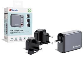 Cestovný adaptér Verbatim GNC-100 GaN 100W, 3x USB-C PD 100/65W, 1x USB-A QC 3.0 strieborný

 obrázok produktu 5 z 6