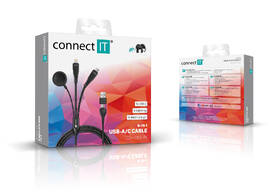 Kábel Connect IT Wirez 6in1, USB-C/Lightning/Watch Charger, 1,25m čierny

 obrázok produktu 4 z 4