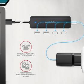 USB Hub Axagon Travel USB-A, 2x USB-A + 2x USB-C čierny

 obrázok produktu 2 z 4
