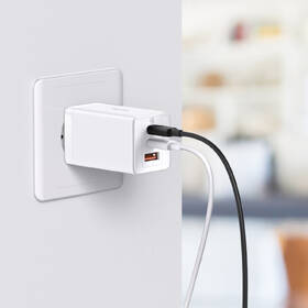 Nabíjačka do siete Baseus GaN5 Pro, 2x USB-C, USB-A, 65W + USB-C kábel 1m biela

 obrázok produktu 6 z 10