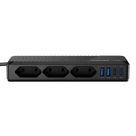 Kábel predlžovací Cubenest SlimLine PowerStrip, 3x AC zásuvka, 2x USB-A + 2x USB-C 33W, 1,5m čierny

 obrázok produktu 1 z 7