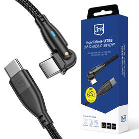 Kábel 3mk Hyper N-SERIES USB-C/USB-C, otočný, 60W, 2m čierny

 obrázok produktu 1 z 1