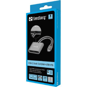 Dokovacia stanica Sandberg USB-C Dock, 2xHDMI, USB-A 3.0, USB-C PD 100W čierna

 obrázok produktu 2 z 5