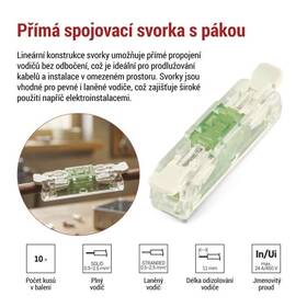 Svorkovnice EMOS PŘÍMÁ SPOJOVACÍ SVORKA S PÁKOU 2×0.2–4 10KS priehľadná

 obrázok produktu 2 z 7