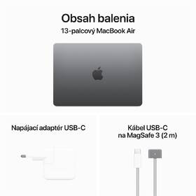 Notebook Apple 13" M3 8× CPU 10× GPU, 24GB, 512GB - kozmicky sivý SK 

 obrázok produktu 8 z 8